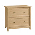 Archivador bajo rectangular de 2 cajones de MDF roble claro 80 x 40 x 75 cm