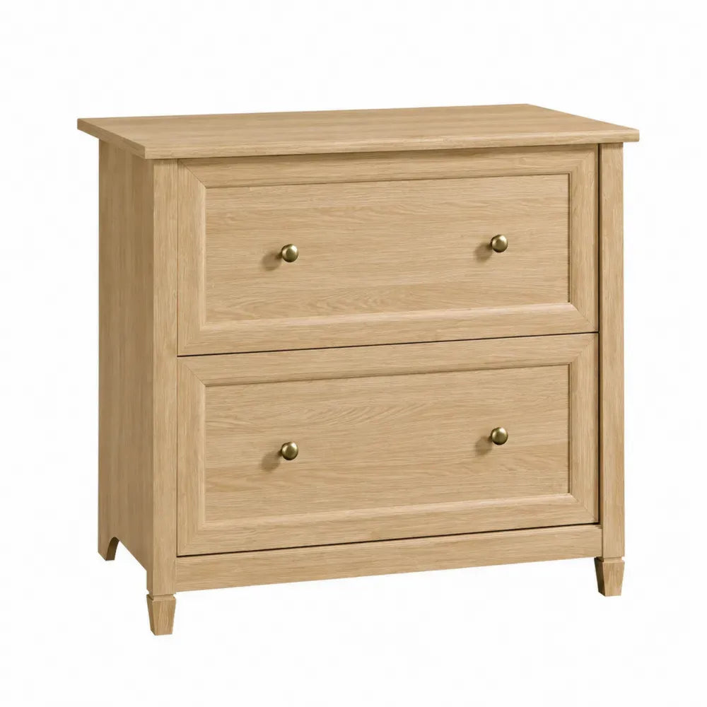 Archivador bajo rectangular de 2 cajones de MDF roble claro 80 x 40 x 75 cm