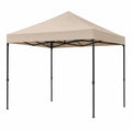 Carpa plegable de exterior cuadrada de acero negro con cubierta de poliéster beige de 300 x 300 x 260 cm